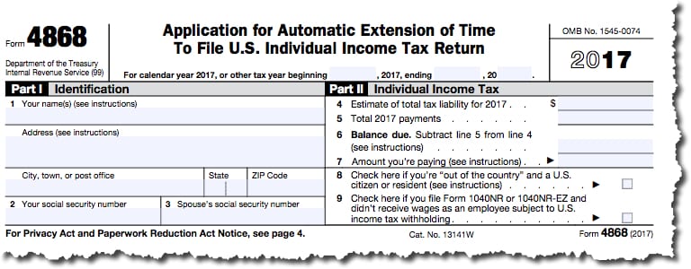 irs 2016 extension form 4868